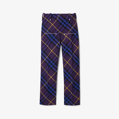Petite Check Wool Trousers in Ribbon - Women | Burberry® Official