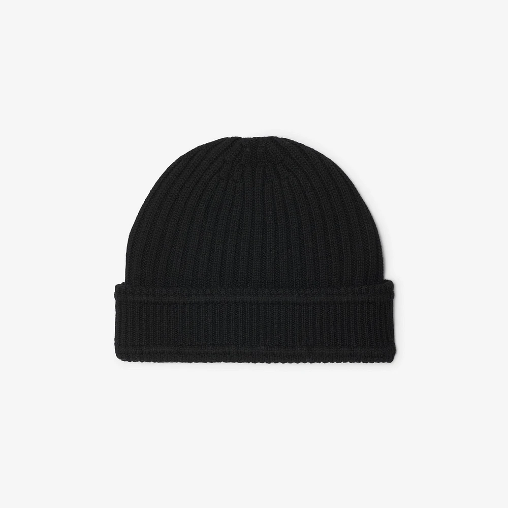 Logo Wool Beanie in Black - Men | Burberry® Official