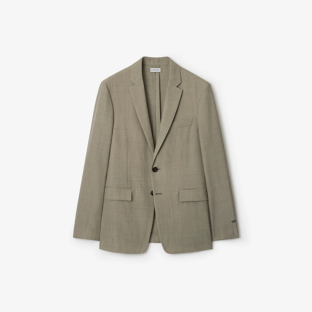 Wool Tailored Jacket in Olive drab green - Men | Burberry® Official