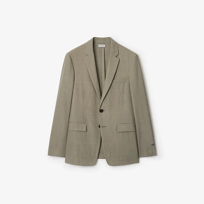 Wool Tailored Jacket in Olive drab green - Men | Burberry® Official