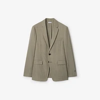Wool Tailored Jacket in Olive drab green - Men | Burberry® Official