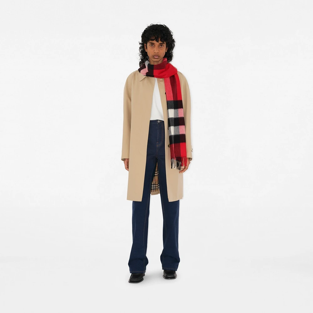 Check Cashmere Scarf in Red | Burberry® Official