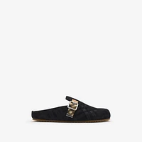 Check Suede Urchin Clogs in Black - Men | Burberry® Official