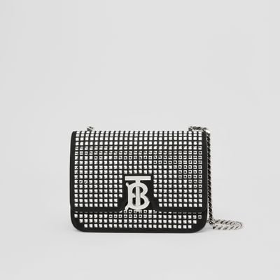 Crystal-embellished Leather Small TB Bag in Black/crystal - Women | Burberry® Official