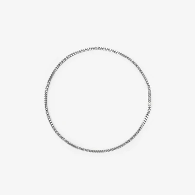 Engraved Check Chain Necklace in Silver - Men | Burberry® Official