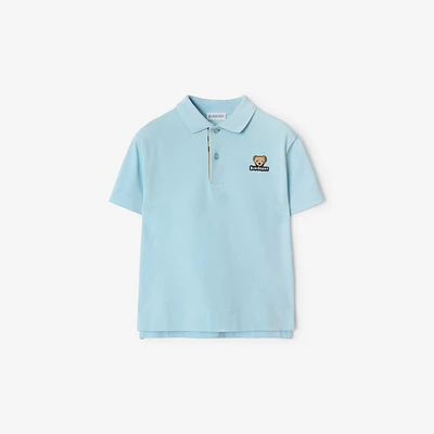 Cotton Polo Shirt in Cloud blue | Burberry® Official