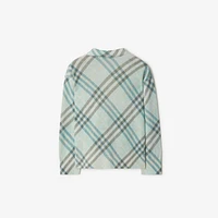 Check Linen Blend Cardigan in Breeze | Burberry® Official