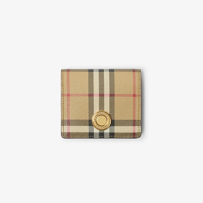 Small Check Bifold Wallet in Archive beige - Women | Burberry® Official