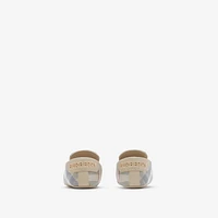Check Nylon Blend Booties in Pale stone - Children | Burberry® Official