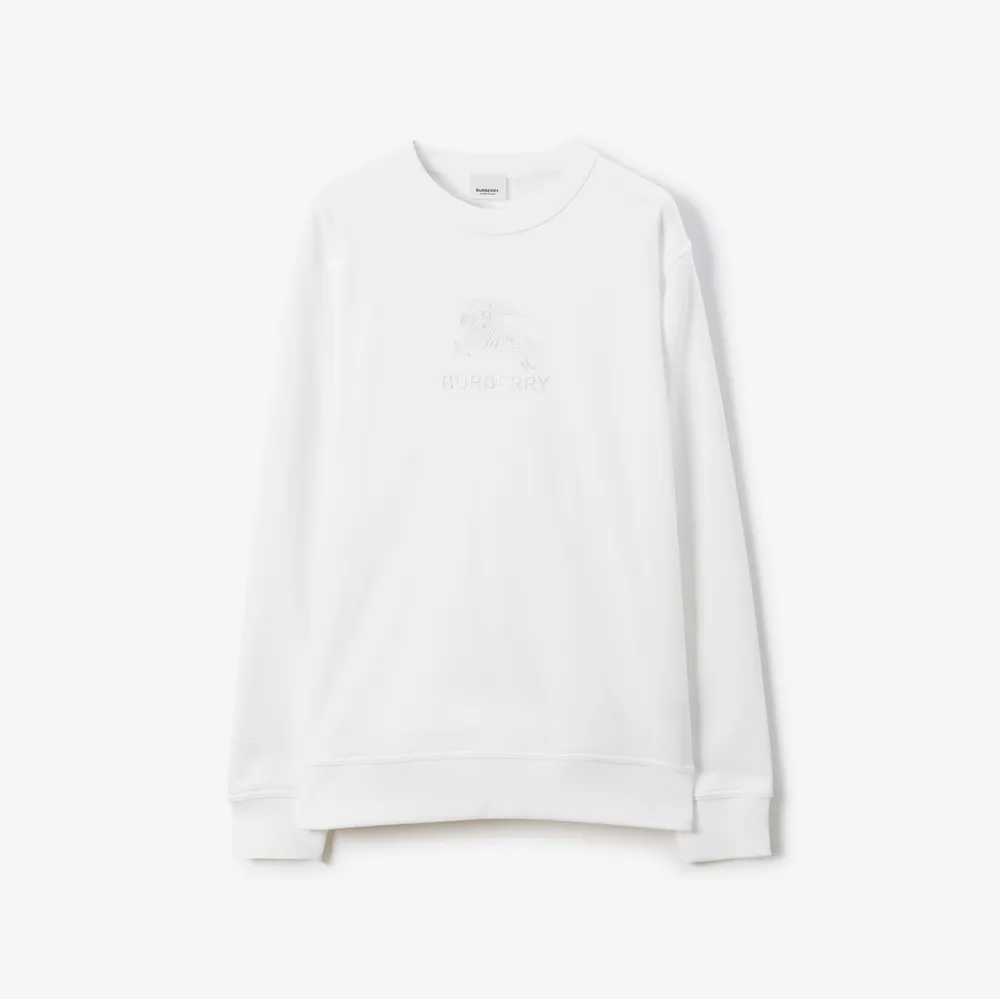 Logo Print Cotton Sweatshirt in Black - Men | Burberry® Official