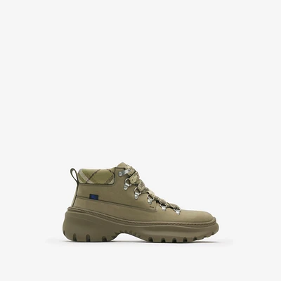 Nubuck Scoot Hike Boots​ in Swamp - Men | Burberry® Official