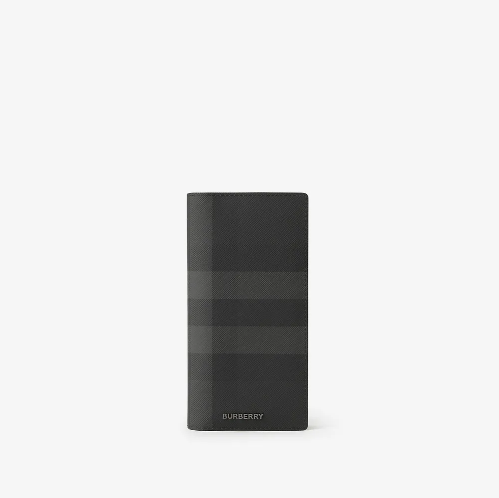 Check Card Case in Charcoal - Men | Burberry® Official