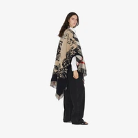 Reversible EKD Check Wool Cape in Archive beige | Burberry® Official