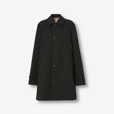 Short Paddington Heritage Car Coat in Black - Men, Cotton Gabardine | Burberry® Official