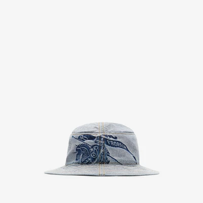 Denim Bucket Hat in Indigo - Men | Burberry® Official