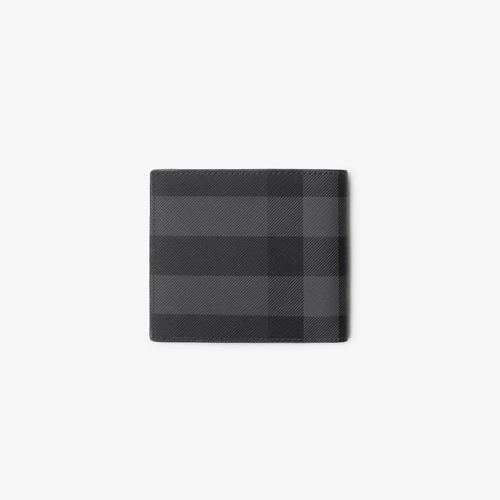 Check Bifold Wallet in Charcoal - Men, Canvas | Burberry® Official