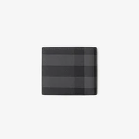 Check Bifold Wallet in Charcoal - Men, Canvas | Burberry® Official