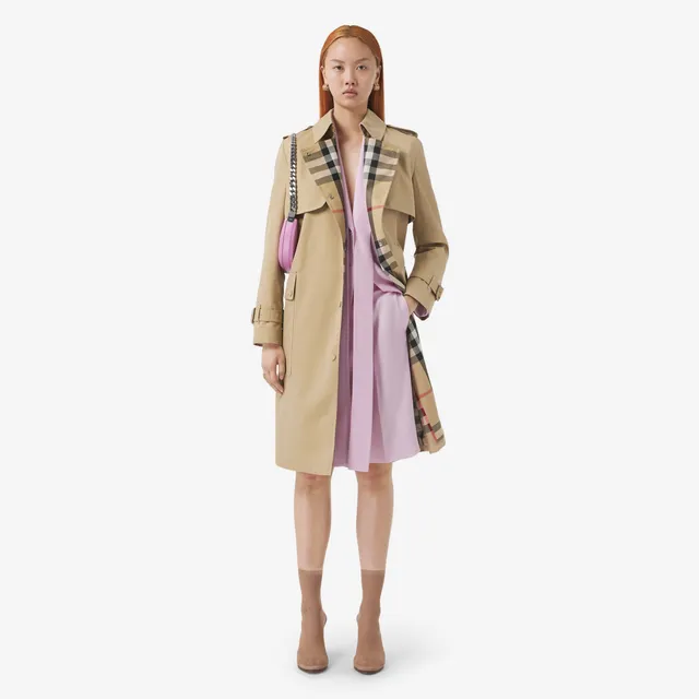 Burberry Check-Panel Trench Coat