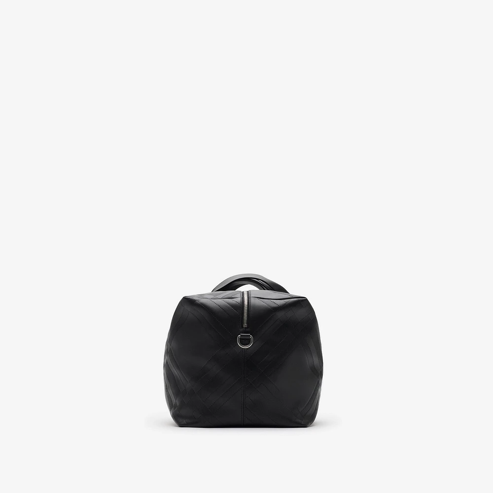 Embossed Check Duffle Bag in Black - Men | Burberry® Official