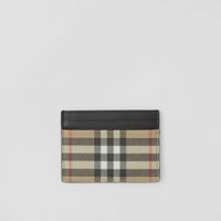 Vintage Check and Leather Card Case in Archive Beige - Men | Burberry® Official