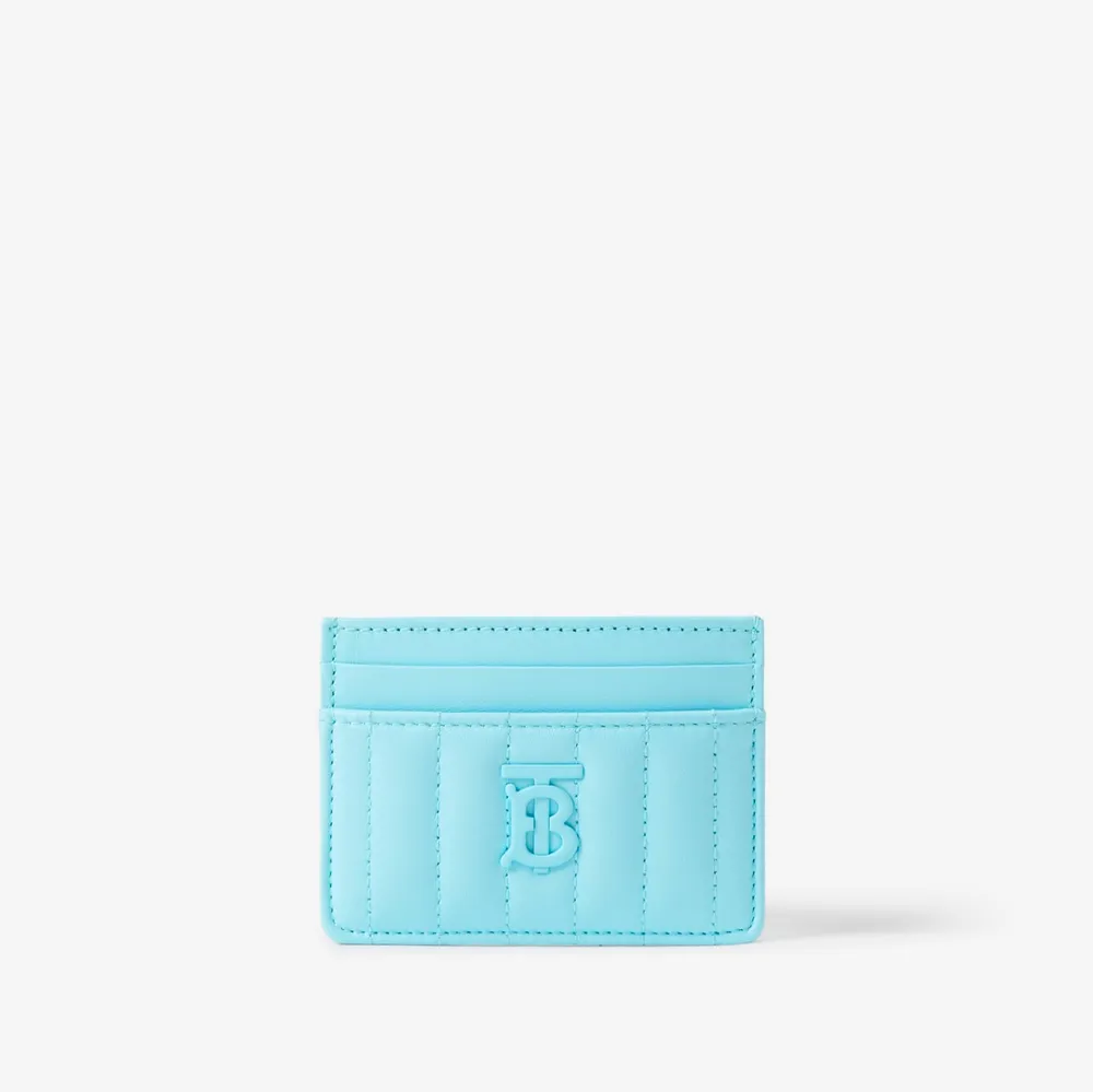 Quilted Leather Lola Card Case in Cool Sky Blue - Women | Burberry® Official