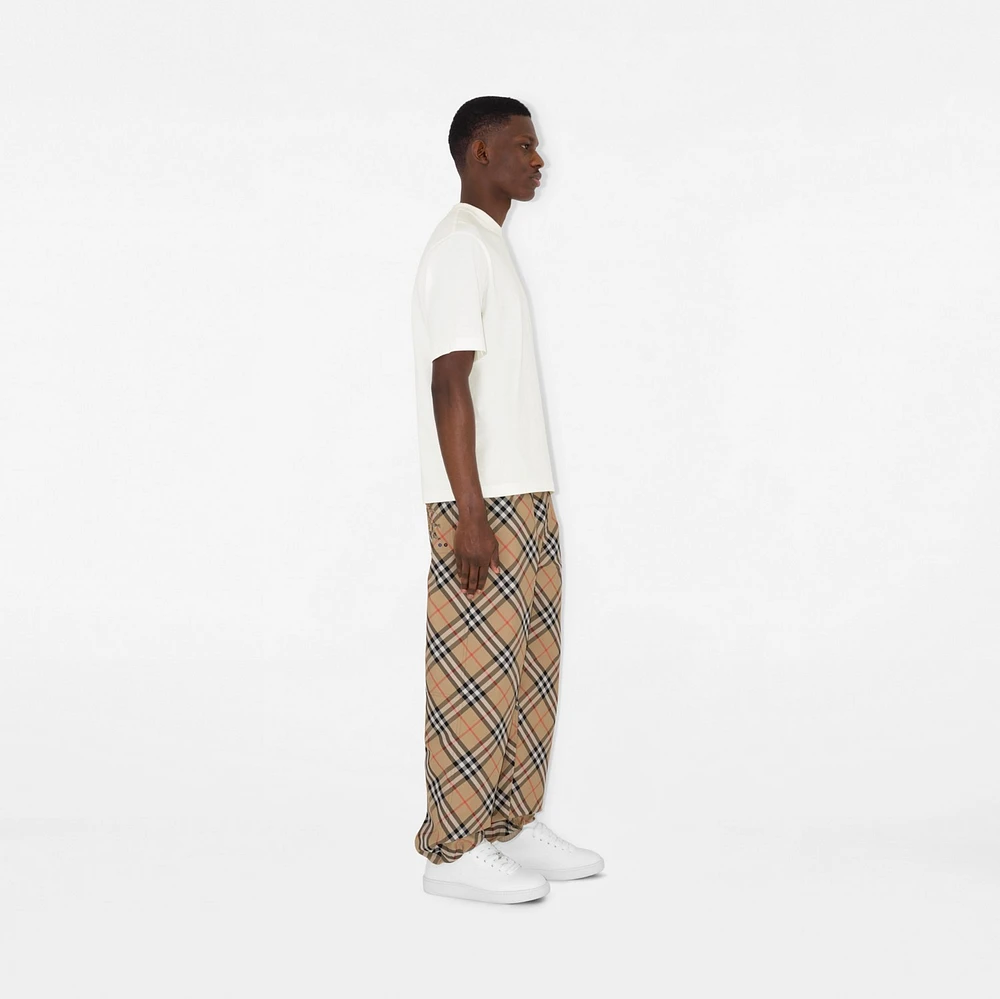 Check Twill Trousers in Sand - Men | Burberry® Official