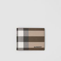 Exaggerated Check Slim Bifold Wallet in Dark Birch Brown - Men | Burberry® Official