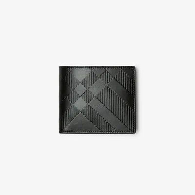 Check Bifold Coin Wallet in Black - Men, Leather | Burberry® Official