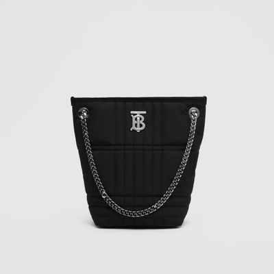 Quilted Fabric Small Lola Bucket Bag in Black - Women | Burberry® Official