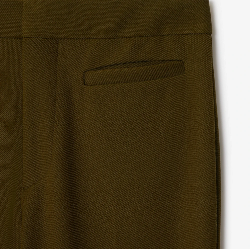 Nylon Wool Blend Tailored Trousers in Furrow - Women | Burberry® Official