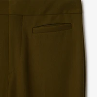 Nylon Wool Blend Tailored Trousers in Furrow - Women | Burberry® Official