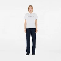 Logo Cotton T-shirt in White - Women | Burberry® Official