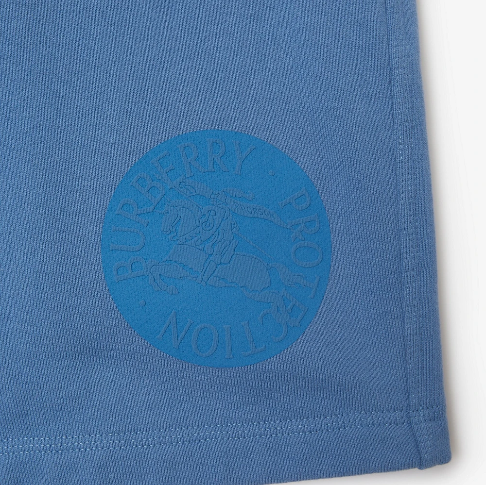 EKD Badge Cotton Shorts in Pool - Men | Burberry® Official