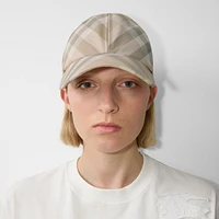 Check Baseball Cap in Flax - Men | Burberry® Official