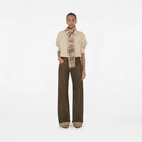 Wide EKD Check Wool Scarf in Sand | Burberry® Official