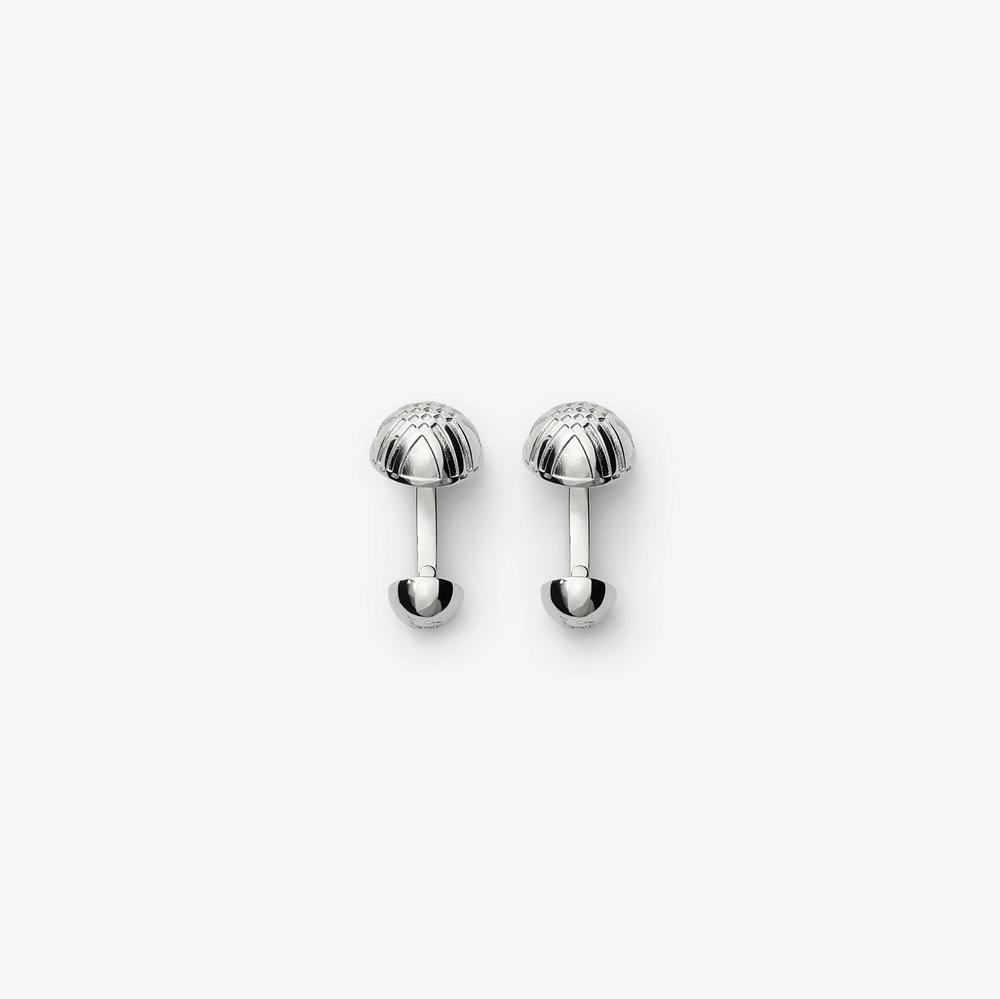 Engraved Check Cufflinks​ in Silver - Men | Burberry® Official