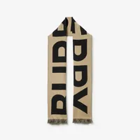Logo Wool Scarf in Archive beige | Burberry® Official