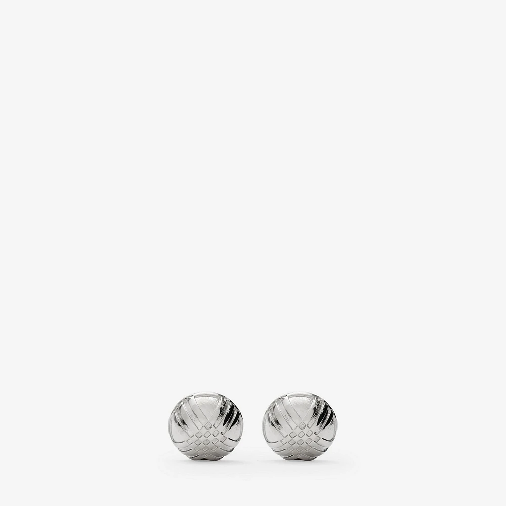 Engraved Check Cufflinks​ in Silver - Men | Burberry® Official
