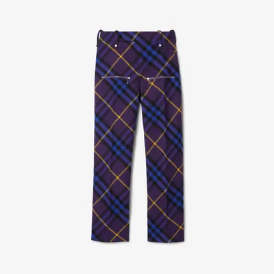 Check Wool Trousers in Ribbon - Women | Burberry® Official