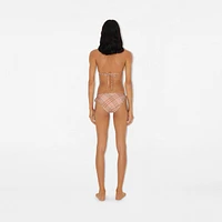 Check Bikini Briefs in Teacup - Women, Nylon | Burberry® Official