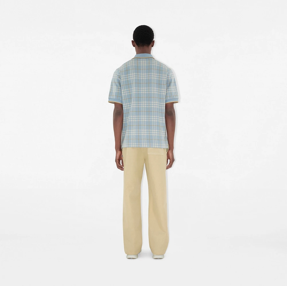 Check Cotton Polo Shirt in Fog - Men | Burberry® Official