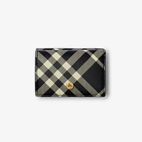 Check Compact Wallet in Black/calico - Women | Burberry® Official