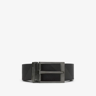 Reversible Check Belt in Charcoal/graphite - Men | Burberry® Official