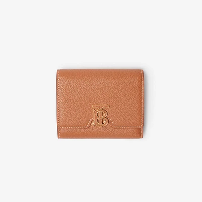 Grainy Leather TB Compact Wallet in Warm russet brown - Women | Burberry® Official
