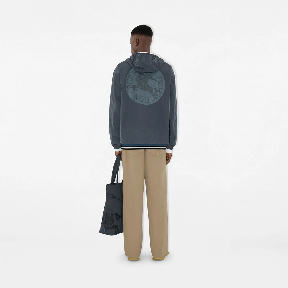 EKD Badge Nylon Hooded Jacket in Magnet - Men | Burberry® Official