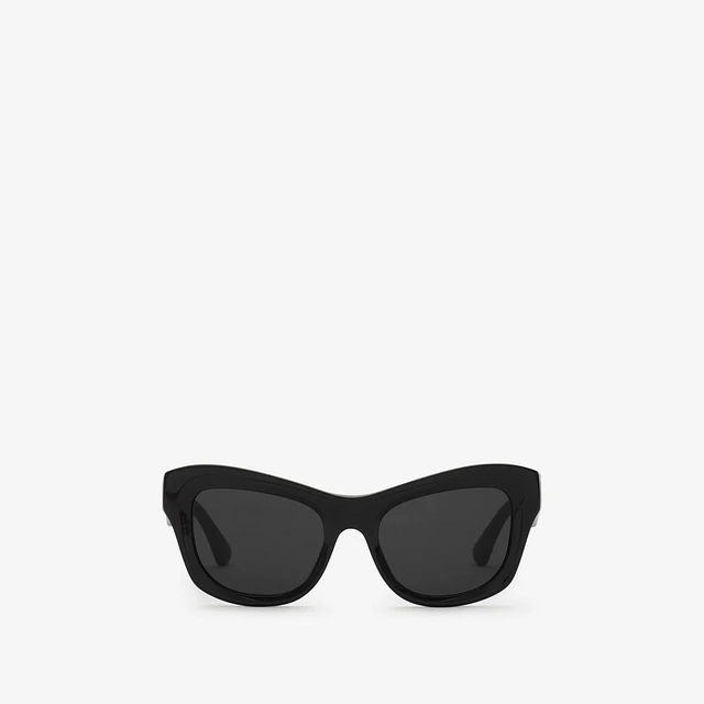 Shield Hinge Cat-eye Sunglasses​ in Black - Women | Burberry® Official