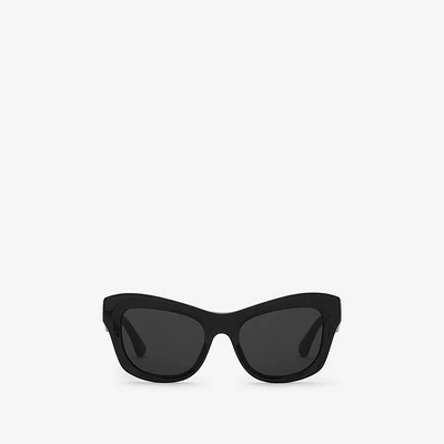 Shield Hinge Cat-eye Sunglasses​ in Black - Women | Burberry® Official