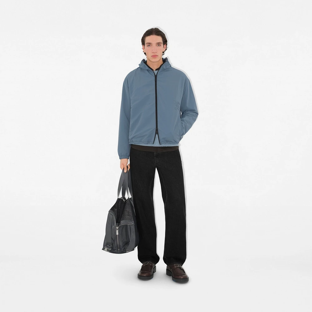 Reversible Check Hooded Jacket in Pewter - Men | Burberry® Official