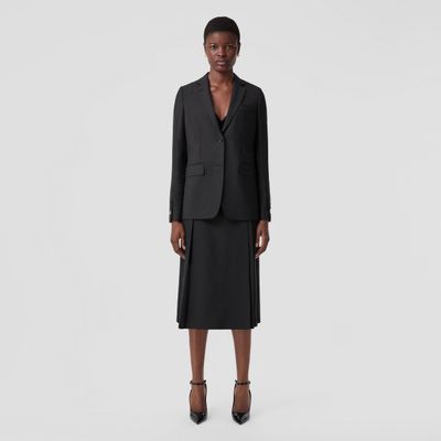 Monogram Motif Mohair Wool Tailored Jacket Black - Women | Burberry® Official