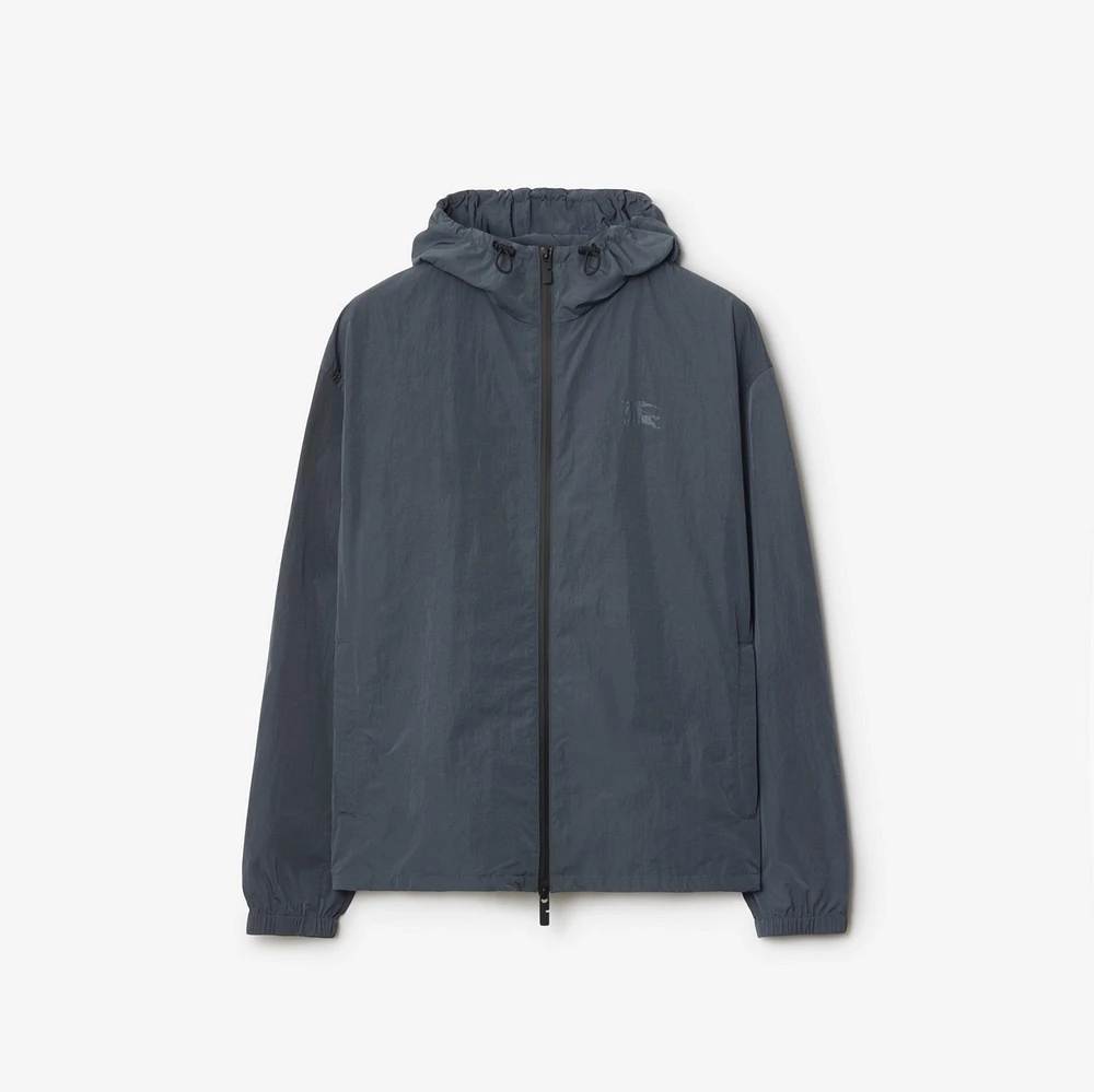 EKD Badge Nylon Hooded Jacket in Magnet - Men | Burberry® Official